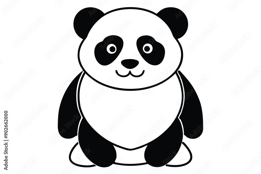 Naklejka premium Panda line art illustration Design Concepts