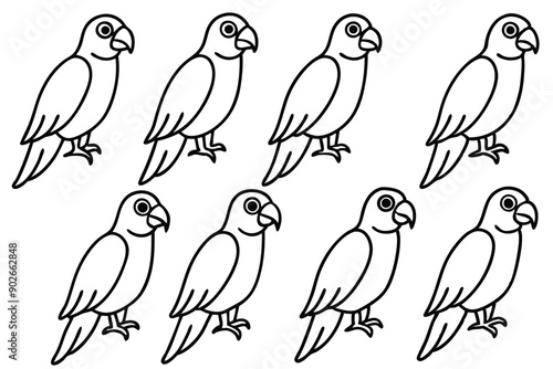 Parrot bird line art illustration