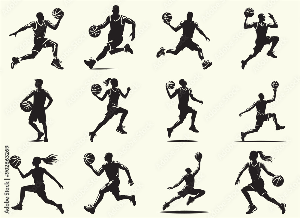 Basketball player Silhouette Vector Illustration Basketball player Silhouette Vector Illustration