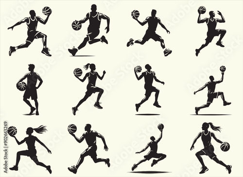 Basketball player Silhouette Vector Illustration