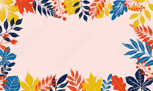 Wallpaper Mural Autumn leaves background. Bright banner template in flat style Torontodigital.ca