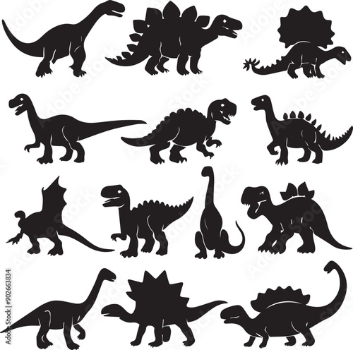 Dinasour Abstract Silhouette Vector Graphics Pack