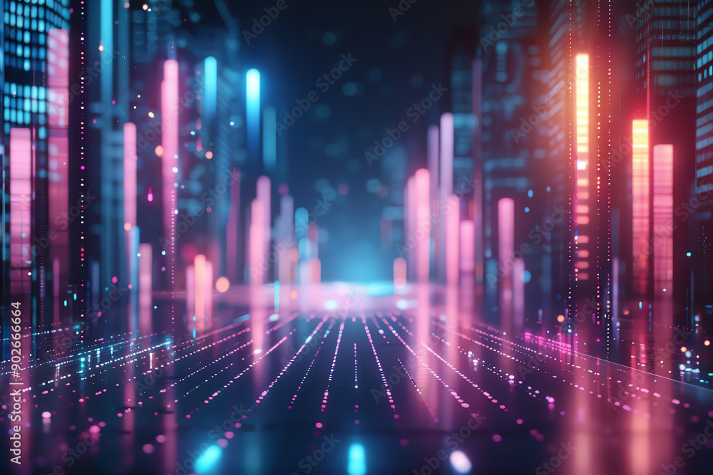 Financial crisis, holographic price drop, futuristic business losses, dark digital theme Financial crisis, holographic price drop, futuristic business losses, dark digital theme