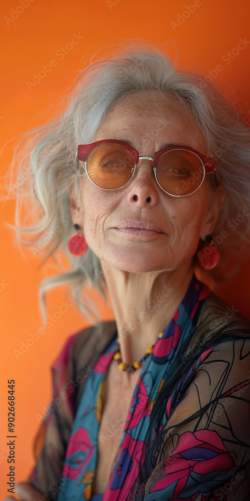 Seniorin mit Sonnenbrille Seniorin mit Sonnenbrille