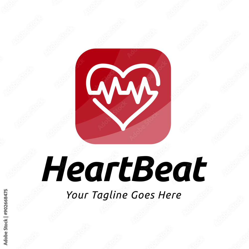 Heart beat logo vector, ECG Logo vector illustration.