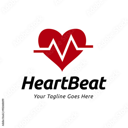 Heart beat logo vector, ECG Logo vector illustration.