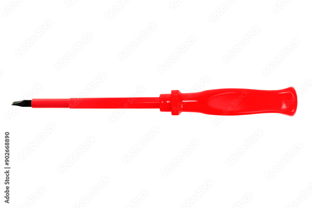Red screwdriver on a blank background. Red screwdriver on a blank background.