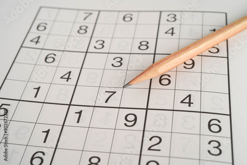 Sudoku puzzle, brain game for developing Alzheimer disease in senior patient.