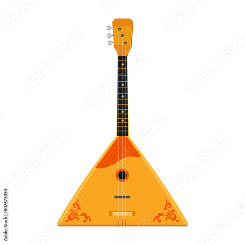 Balalaika is a Russian folk instrument. Vector illustration on a white background
