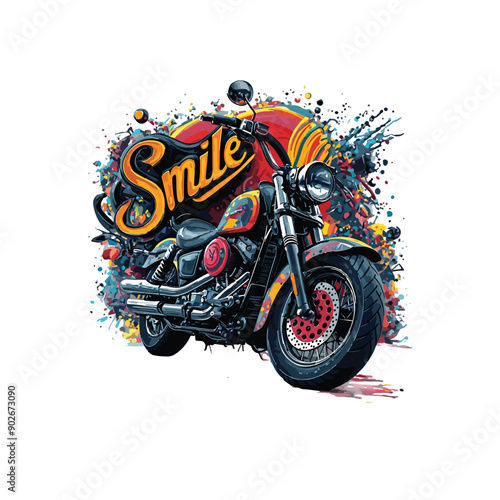 dirt bike cartoon vector illustration biker t shirt design