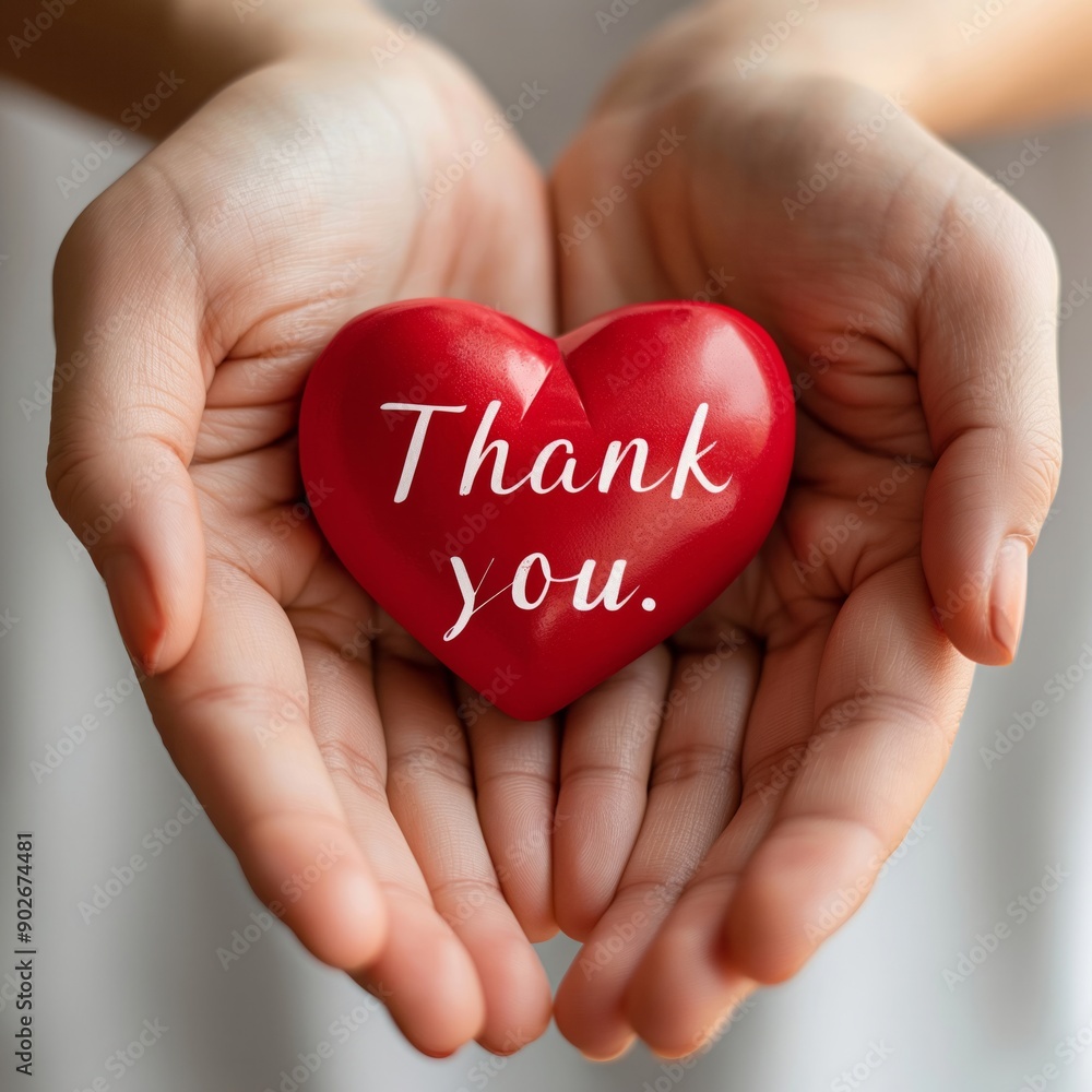 Obraz premium Hands holding a red heart with