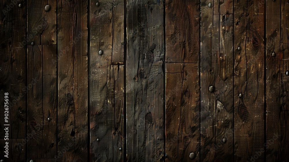 Dark rustic wooden planks with visible grain, knots, and nails, ideal for a background in designs or websites needing a natural, earthy texture or vintage feel, Dark rustic wooden planks with visible grain, knots, and nails, ideal for a background in designs or websites needing a natural, earthy texture or vintage feel,