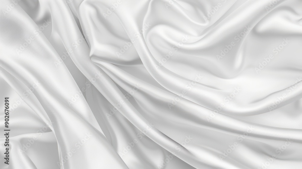 Obraz premium White Silk Draped Fabric