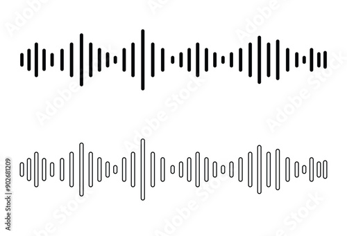 Black Audio technology, music sound waves vector icon illustration. Sound wave vector icon, Sound waves icon vector isolated on white background, Sound waves sign, line or linear symbol. Eps file 169.
