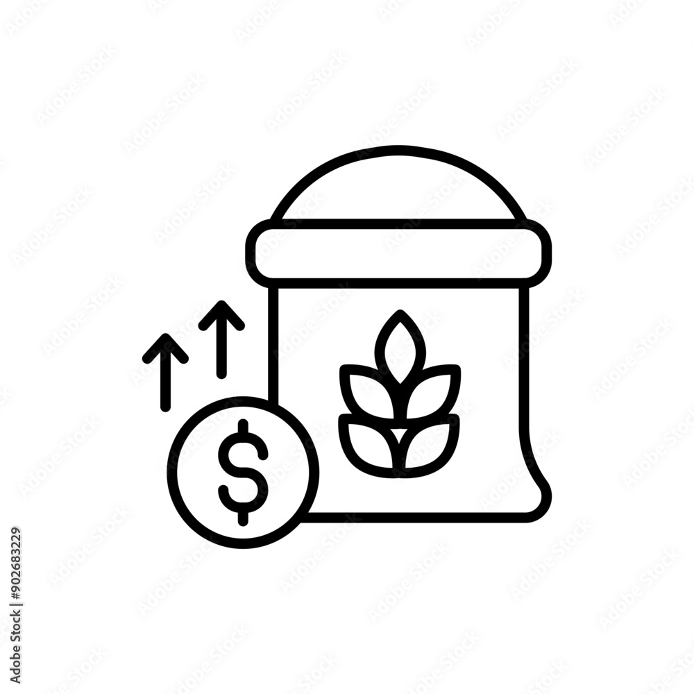 Rice inflation outline icons, minimalist vector illustration ,simple transparent graphic element .Isolated on white background Rice inflation outline icons, minimalist vector illustration ,simple transparent graphic element .Isolated on white background