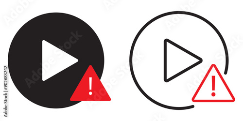 video error icon. play error sign