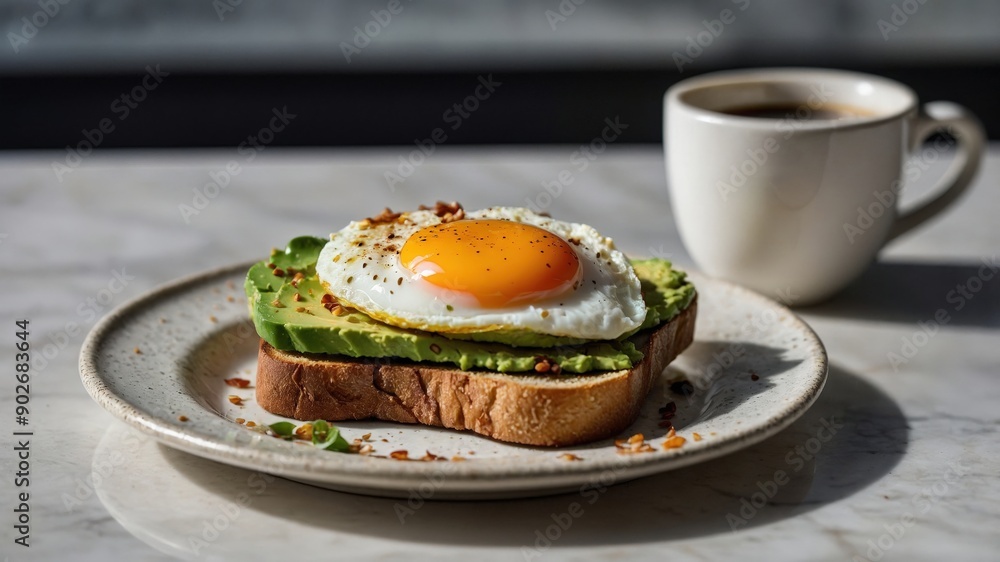 Avocado Toast with Fried Egg and Coffee
Avocado Toast with Fried Egg and Coffee