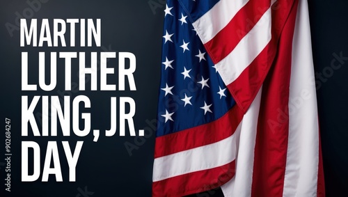 Martin Luther King Jr. Day with American Flag
