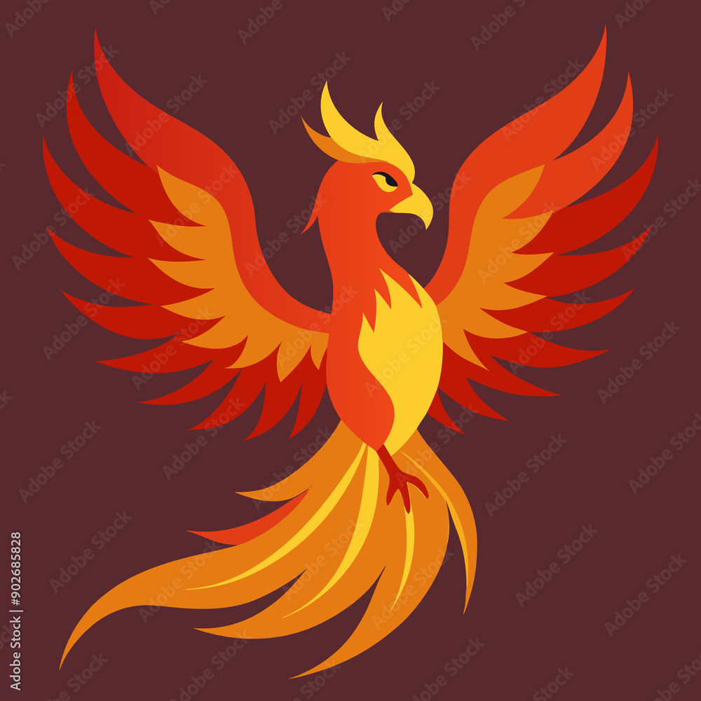 red and orange phoenix with wings red and orange phoenix with wings