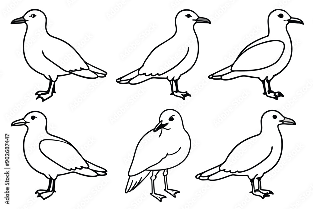 Seagull line art illustration Design Concepts Seagull line art illustration Design Concepts