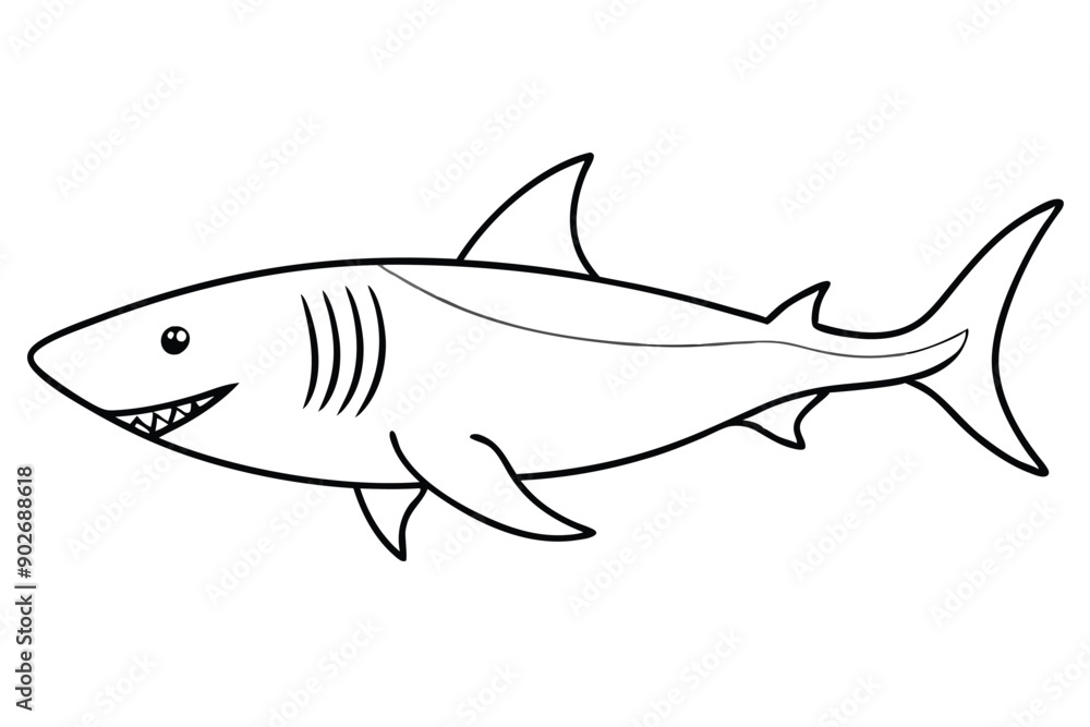Shark line art illustration Design Concepts Shark line art illustration Design Concepts