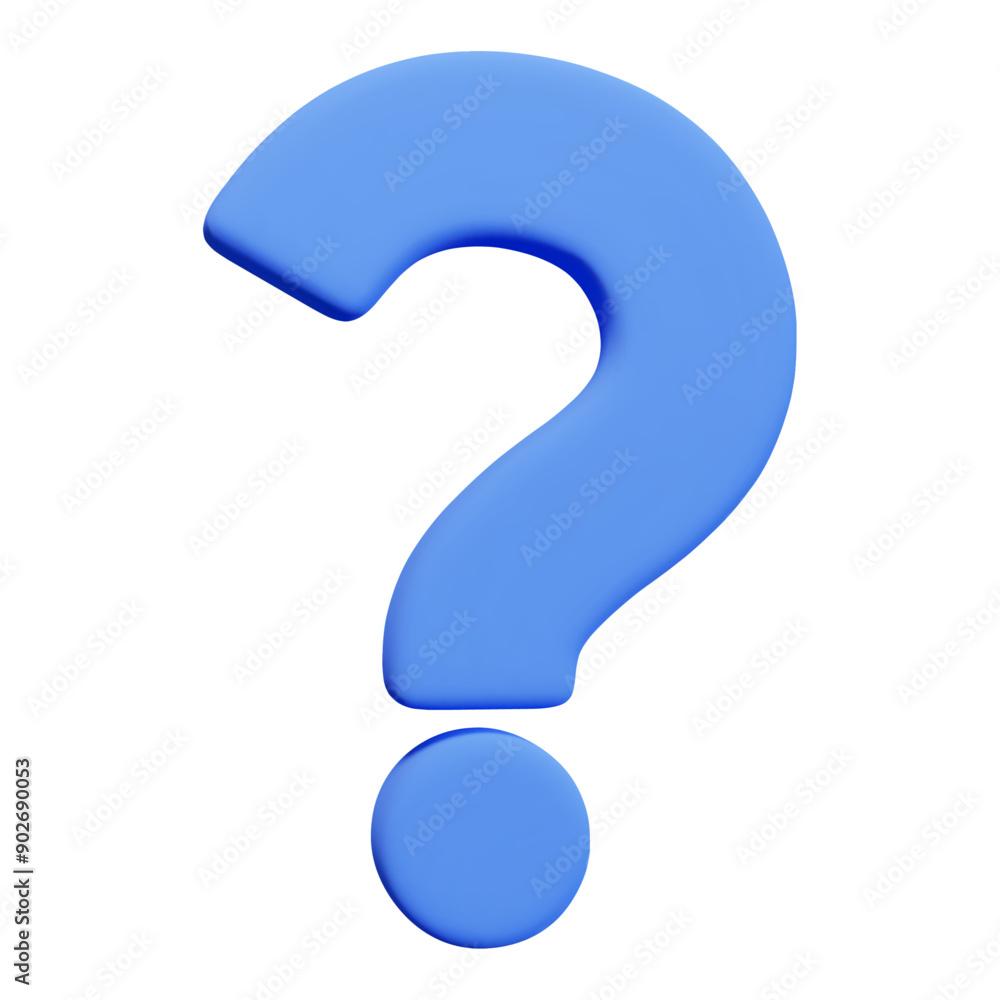 3d blue question mark. Faq problem solution symbol. Vector illustration on isolated background. 3d blue question mark. Faq problem solution symbol. Vector illustration on isolated background.