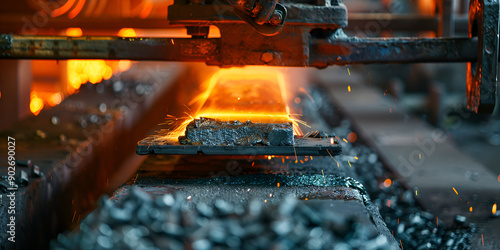 Steel Manufacturing Process High-Temperature Metal Forging and Industrial Production