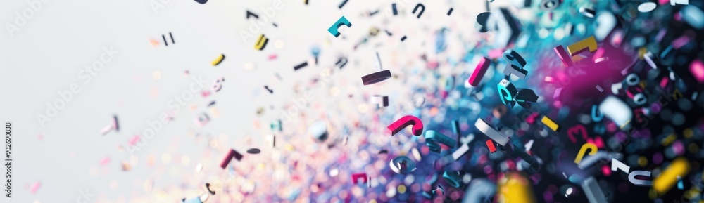 Abstract Colorful Letters Floating Abstract Colorful Letters Floating