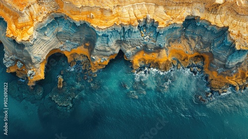 Detailed Tack-Sharp Abstract Aerial View of Natural Landscapes in High-Resolution for Art and Design