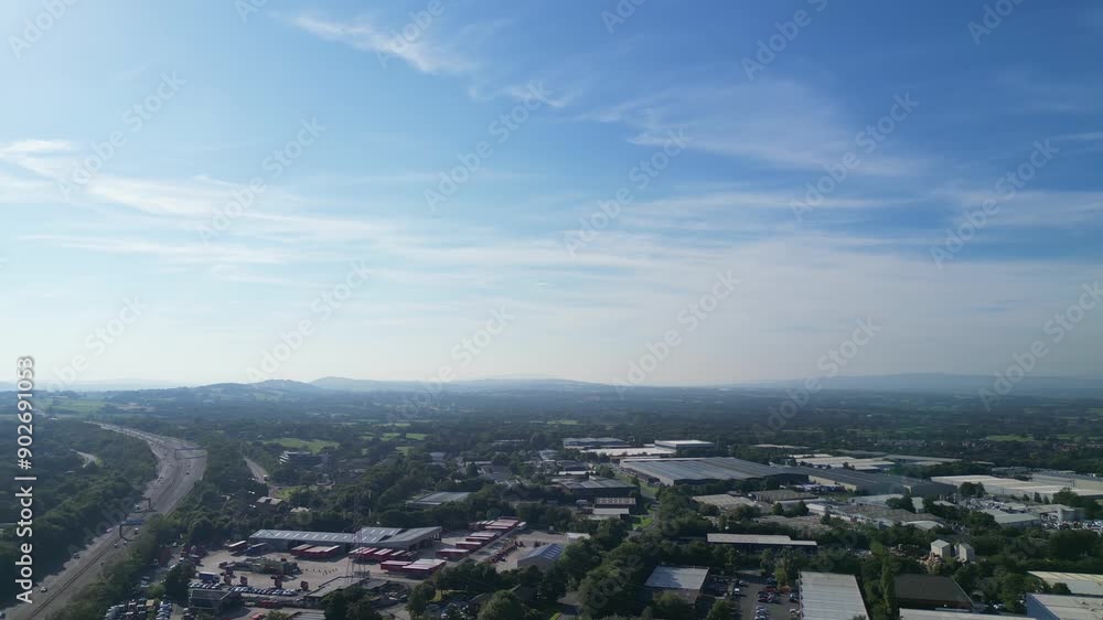 Aerial View of Preston City of Lancashire, northern England, United Kingdom. July 29th, 2024 Aerial View of Preston City of Lancashire, northern England, United Kingdom. July 29th, 2024