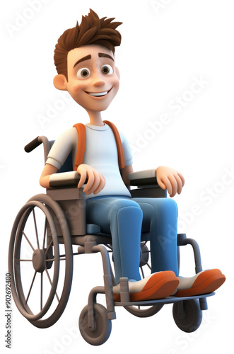 PNG Wheel wheelchair sitting cartoon.