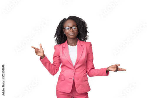 Success business woman in transparent background