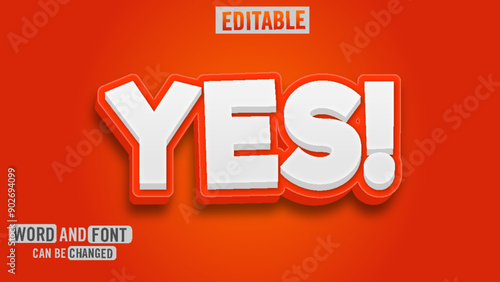 3d editable illustrator text effect with orange color