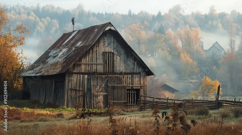 Historic Traditional Barn in a Rural Village photo