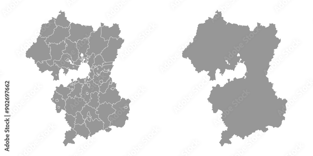 Fototapeta premium Moscow Oblast map, administrative division of Russia. Vector illustration.