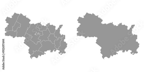 Mari El map, administrative division of Russia. Vector illustration.