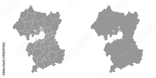 Moscow Oblast map, administrative division of Russia. Vector illustration.