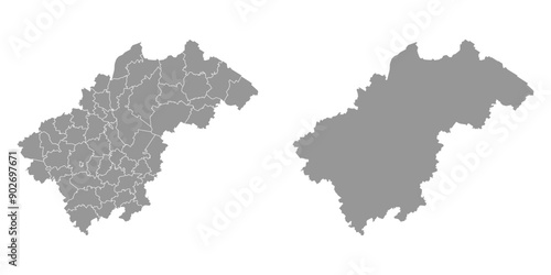 Nizhny Novgorod Oblast map, administrative division of Russia. Vector illustration.