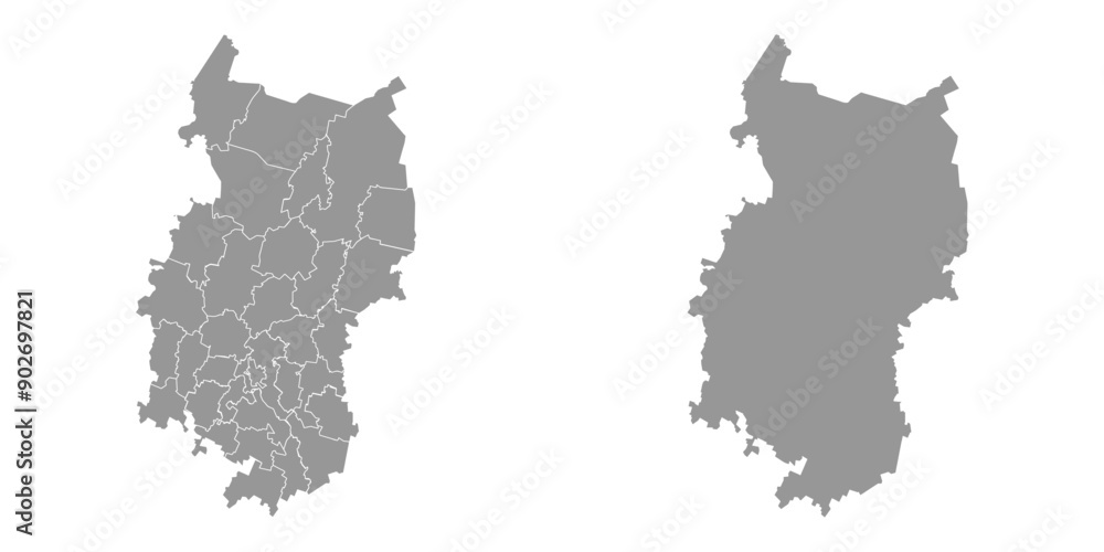 Obraz premium Omsk Oblast map, administrative division of Russia. Vector illustration.
