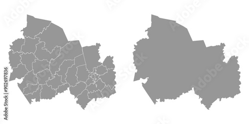Novosibirsk Oblast map, administrative division of Russia. Vector illustration.