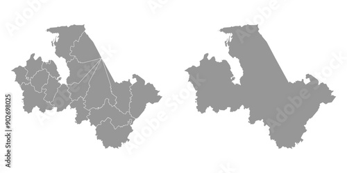 Leningrad Oblast map, administrative division of Russia. Vector illustration.