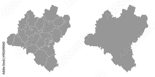 Lipetsk Oblast map, administrative division of Russia. Vector illustration.