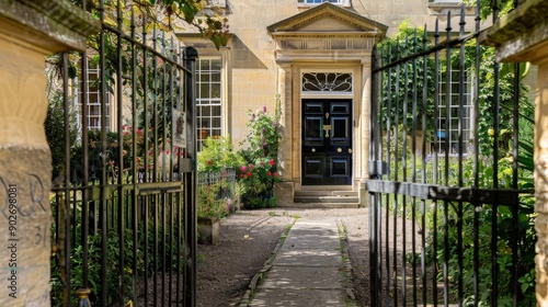 Envision a beautiful period home in Bath with Georgian architecture, large sash windows, and a grand front entrance. photo