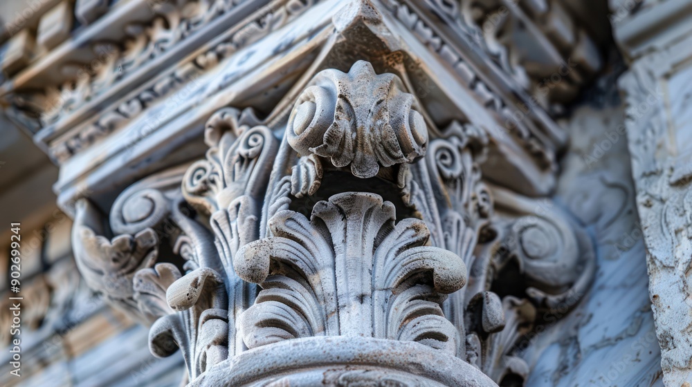 Macro shot of intricate architectural details in a historic building Macro shot of intricate architectural details in a historic building