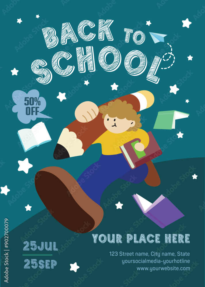 Fototapeta premium Back To School Flyer