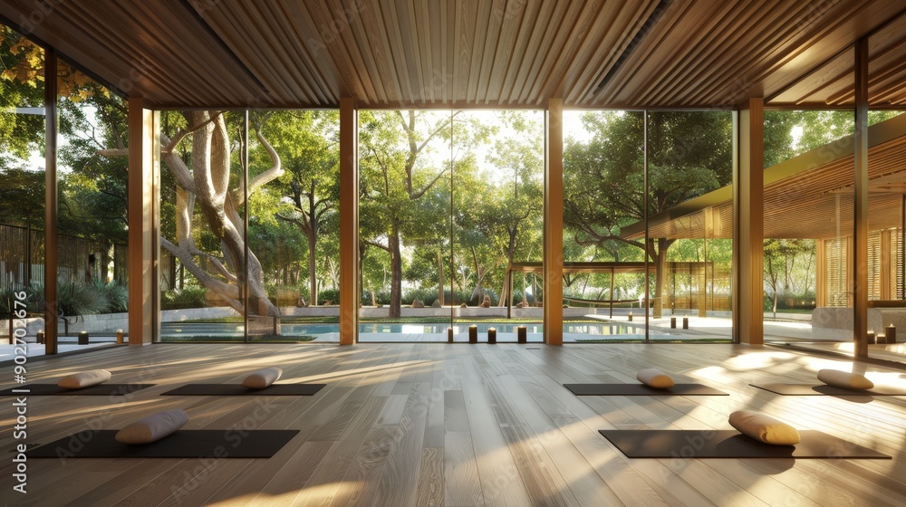 Envision a yoga studio with an open-air design, allowing the fresh breeze to flow through. Envision a yoga studio with an open-air design, allowing the fresh breeze to flow through.