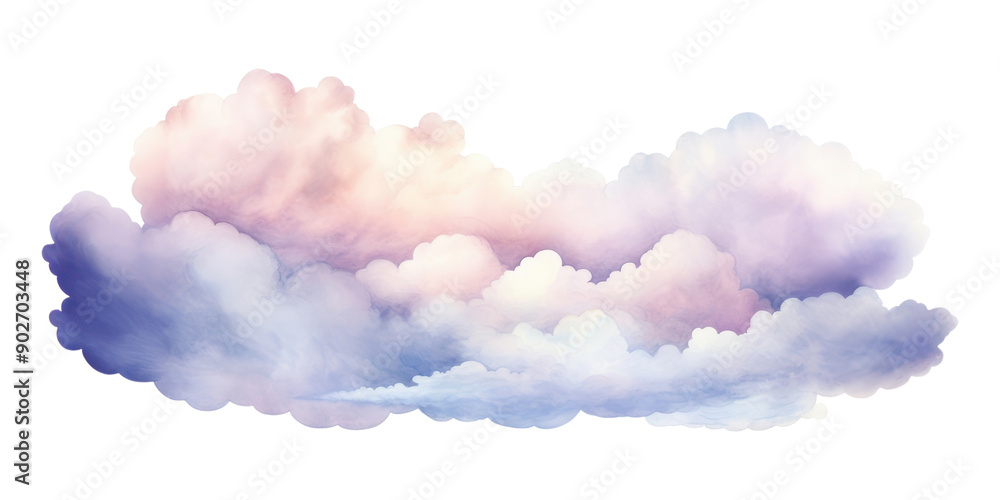 PNG Sky clouds dawn watercolor backgrounds nature white background.