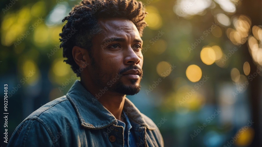 Man with dreadlocks in contemplative outdoor portrait
Man with dreadlocks in contemplative outdoor portrait