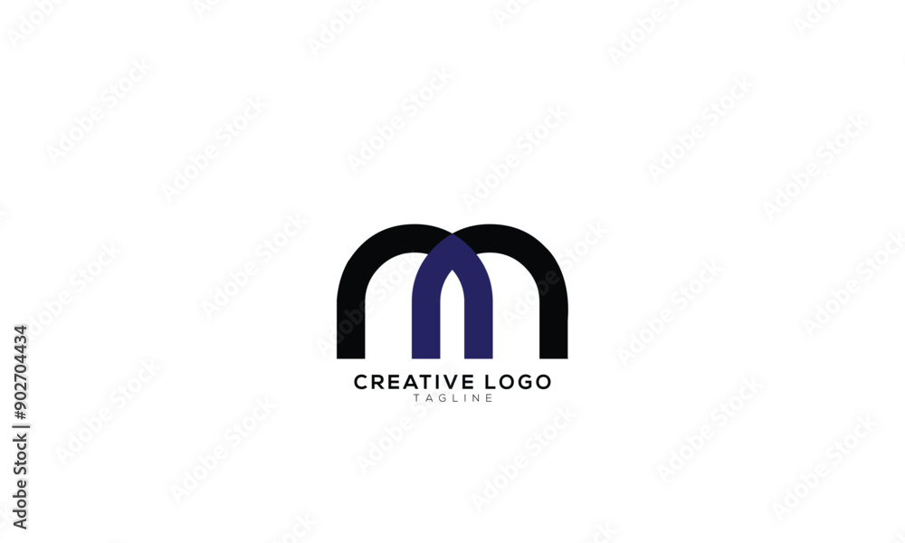 Fototapeta premium MN NM Abstract initial monogram letter alphabet logo design