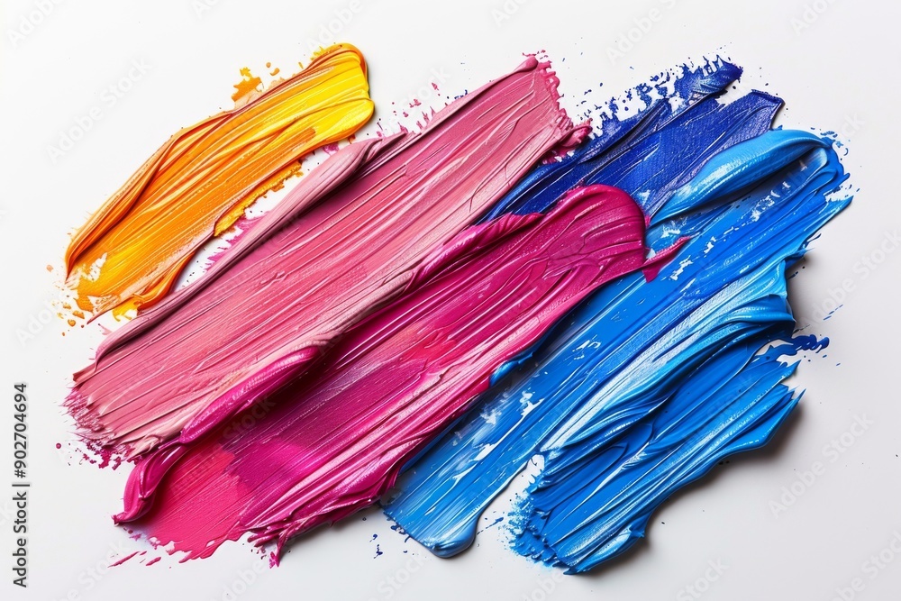 abstract colorful paint brush strokes on a white background abstract colorful paint brush strokes on a white background